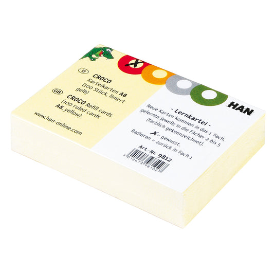 HAN Karteikarte DIN A8 quer liniert gelb 100 St./Pack.