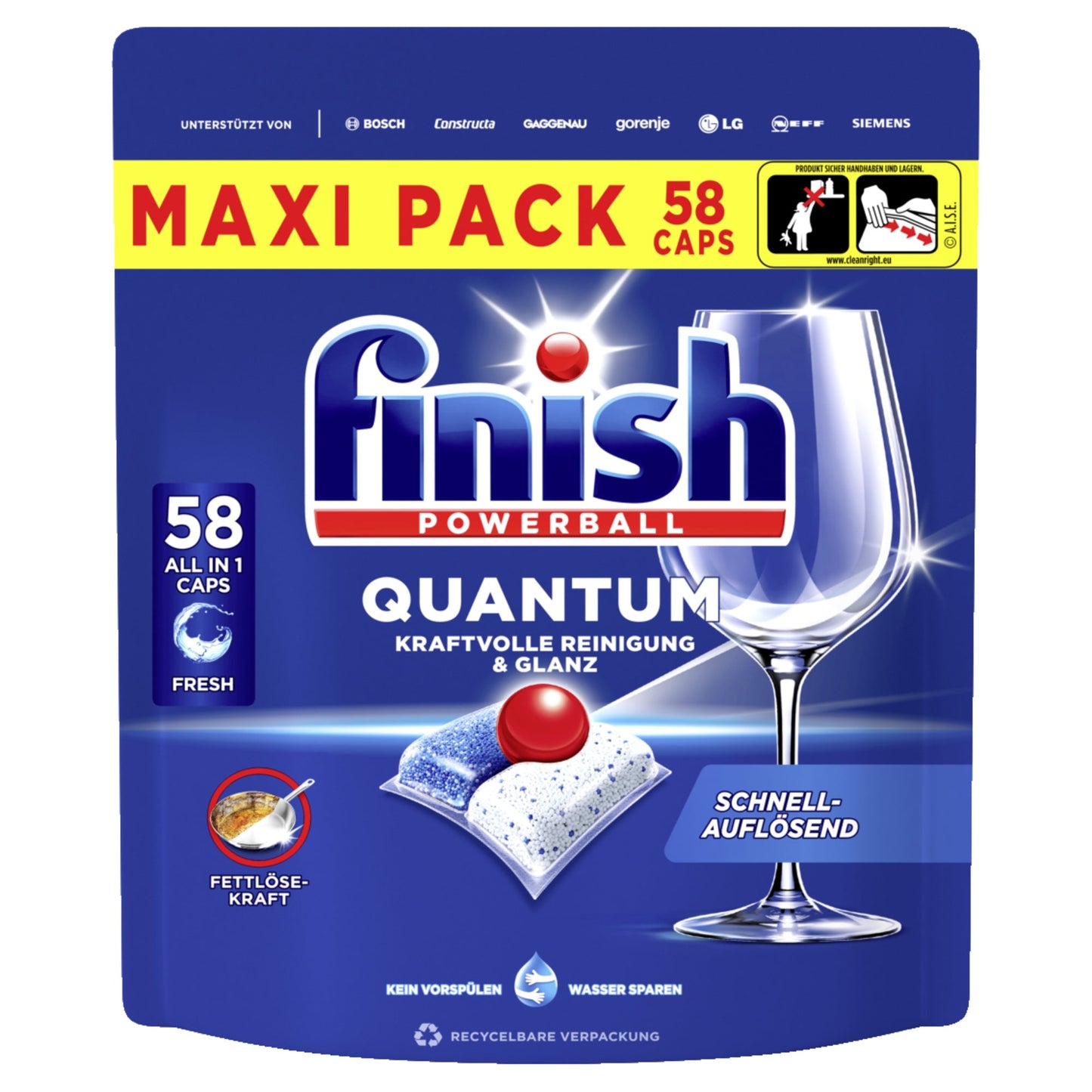 FINISH Spülmaschinentabs Quantum Fresh 58 St./Pack.