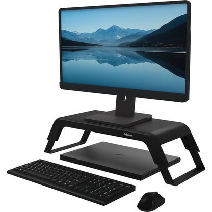 Fellowes® Monitorständer HanaT LT 56 x 10,2 x 22,2 cm (B x H x T) 22,6kg höhenverstellbar Stahl/Kunststoff schwarz