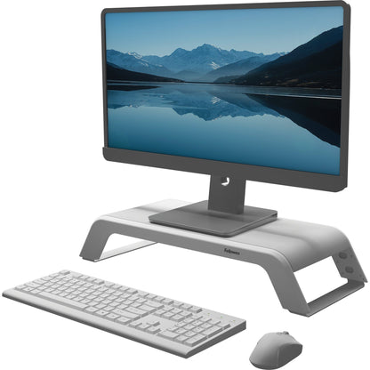 Fellowes® Monitorständer HanaT LT 56 x 10,2 x 22,2 cm (B x H x T) 22,6kg höhenverstellbar Stahl/Kunststoff weiß