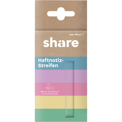 share Haftmarker 50 x 15 mm (B x H) pastellviolett, pastellgelb, pastellgrün, pastellrosa, pastellblau 40 Bl./Block 5 Block/Pack.