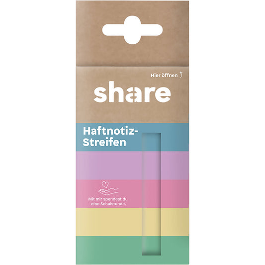 share Haftmarker 50 x 15 mm (B x H) pastellviolett, pastellgelb, pastellgrün, pastellrosa, pastellblau 40 Bl./Block 5 Block/Pack.