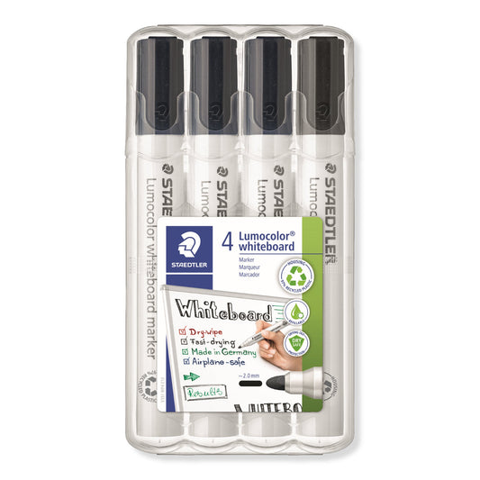 STAEDTLER® Whiteboardmarker Lumocolor® 351 2-5mm schwarz 4 St./Pack.