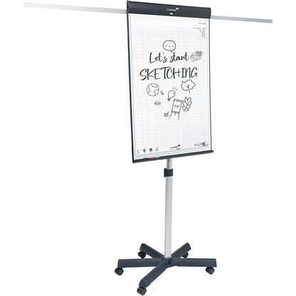 Legamaster Mobiles Flipchart SKETCH PRO star base mit Ablageschale Sternfuß mit 5 Rollen Stahl anthrazit
