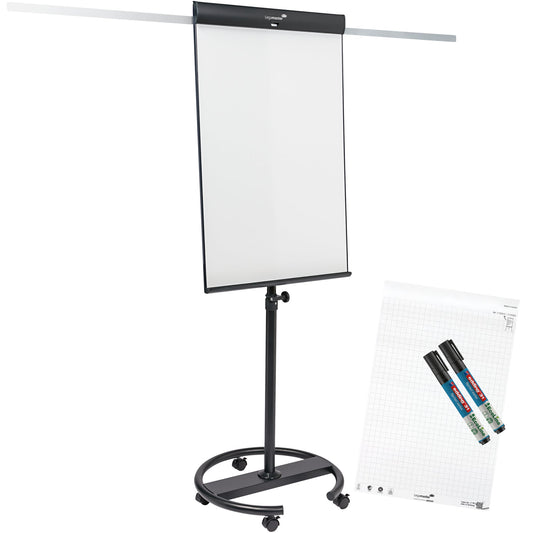 Legamaster Mobiles Flipchart SKETCH PRO round base mit Ablageschale Rundfuß mit 5 Rollen Stahl anthrazit