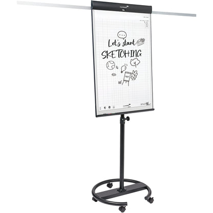 Legamaster Mobiles Flipchart SKETCH PRO round base mit Ablageschale Rundfuß mit 5 Rollen Stahl anthrazit