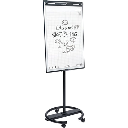 Legamaster Mobiles Flipchart SKETCH EASY round base mit Ablageschale Rundfuß mit 5 Rollen Stahl anthrazit