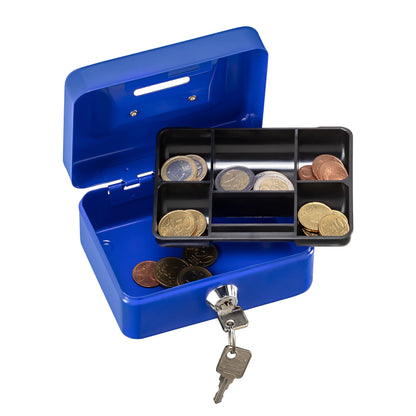 BURG-WÄCHTER Geldkassette Money 5012 12,5 x 6 x 9,5 cm (B x H x T) 5 Fächer für Hartgeld mit Schloss Stahl blau