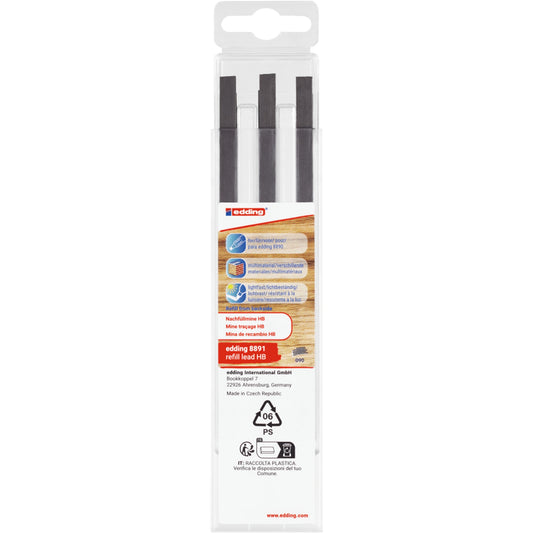 edding Nachfüllmine Zimmermannbleistift 8891 edding Zimmermannbleistift e-8890 2-5mm HB 6 St./Pack.