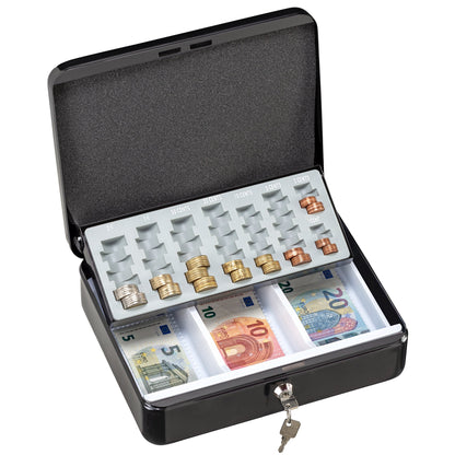 BURG-WÄCHTER Geldkassette ZK MONEY 5030 30 x 9 x 24 cm (B x H x T) 3 Fächer für Banknoten 8 Fächer für Hartgeld mit Schloss Stahl schwarz