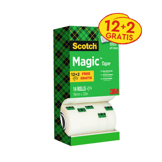 Scotch® Klebefilm MagicT 810 19 mm x 33 m (B x L) einseitig klebend mit Lösungsmittel Zelluloseacetat transparent 14 St./Pack.