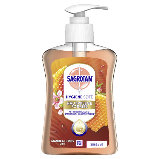 Sagrotan Flüssigseife Manuka Honig Ausführung des Behälters: Pumpflasche Material des Behälters: Kunststoff 0,25l