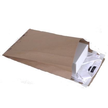 flexiPAK Faltentasche E-Commerce 190 x 300+100 mm (B x H) ohne Fenster 100g/m² mit Haftklebung Papier, 50 % recycelt braun 400 St./Pack.