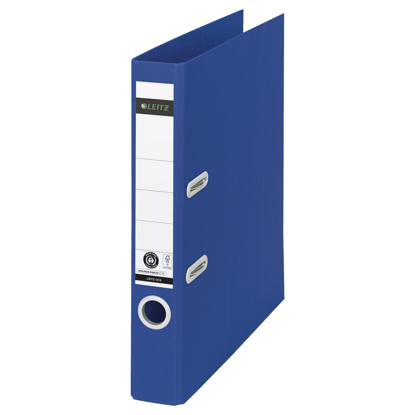 Leitz Ordner Recycle 50mm DIN A4 Rückenschild: geklebt mit Schlitzen Werkstoff: Karton, 100 % recycelt blau