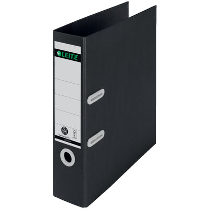 Leitz Ordner Recycle 80mm DIN A4 Rückenschild: geklebt mit Schlitzen Werkstoff: Karton, 100 % recycelt schwarz
