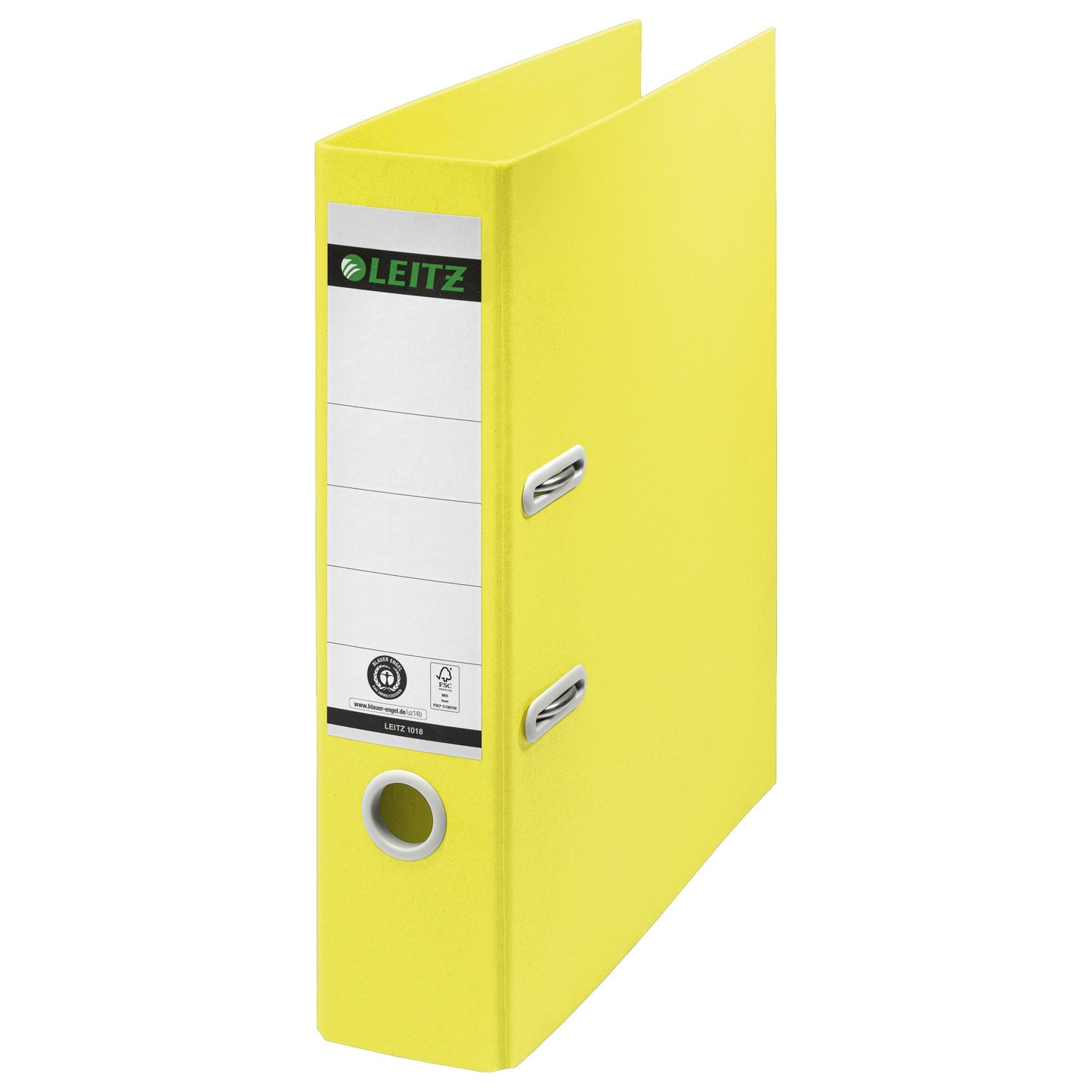 Leitz Ordner Recycle 80mm DIN A4 Rückenschild: geklebt mit Schlitzen Werkstoff: Karton, 100 % recycelt gelb