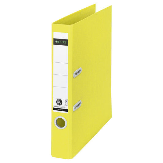 Leitz Ordner Recycle 50mm DIN A4 Rückenschild: geklebt mit Schlitzen Werkstoff: Karton, 100 % recycelt gelb