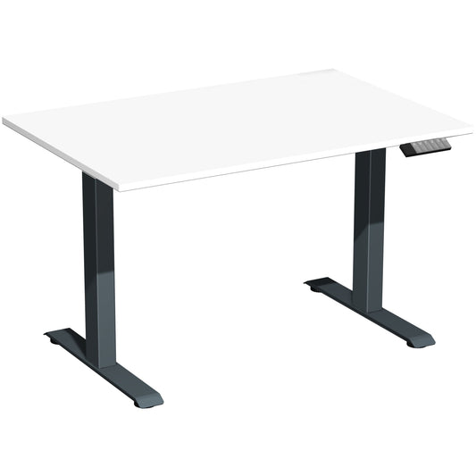 Geramöbel Schreibtisch Elevate Basic Maße: 1.200 x 730-1.230 x 800 mm (B x H x T) Dreischicht-Feinspan, melaminharzbeschichtet weiß