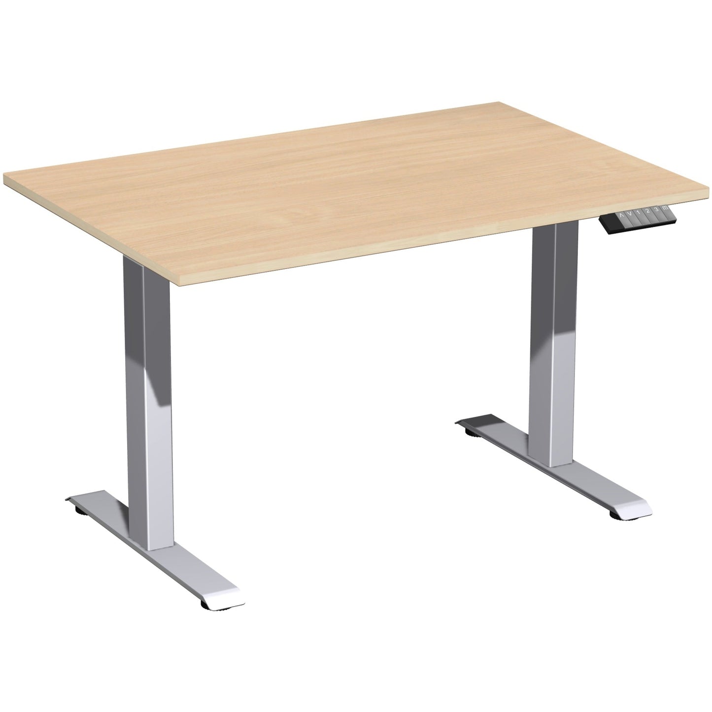 Geramöbel Schreibtisch Elevate Basic Maße: 1.200 x 730-1.230 x 800 mm (B x H x T) Dreischicht-Feinspan, melaminharzbeschichtet buche