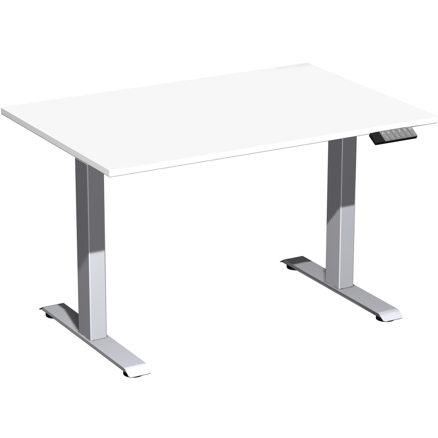 Geramöbel Schreibtisch Elevate Basic Maße: 1.200 x 730-1.230 x 800 mm (B x H x T) Dreischicht-Feinspan, melaminharzbeschichtet weiß