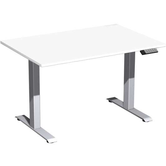 Geramöbel Schreibtisch Elevate Basic Maße: 1.200 x 730-1.230 x 800 mm (B x H x T) Dreischicht-Feinspan, melaminharzbeschichtet weiß