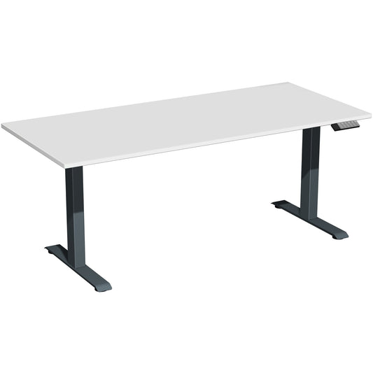 Geramöbel Schreibtisch Elevate Basic Maße: 1.800 x 730-1.230 x 800 mm (B x H x T) Dreischicht-Feinspan, melaminharzbeschichtet lichtgrau