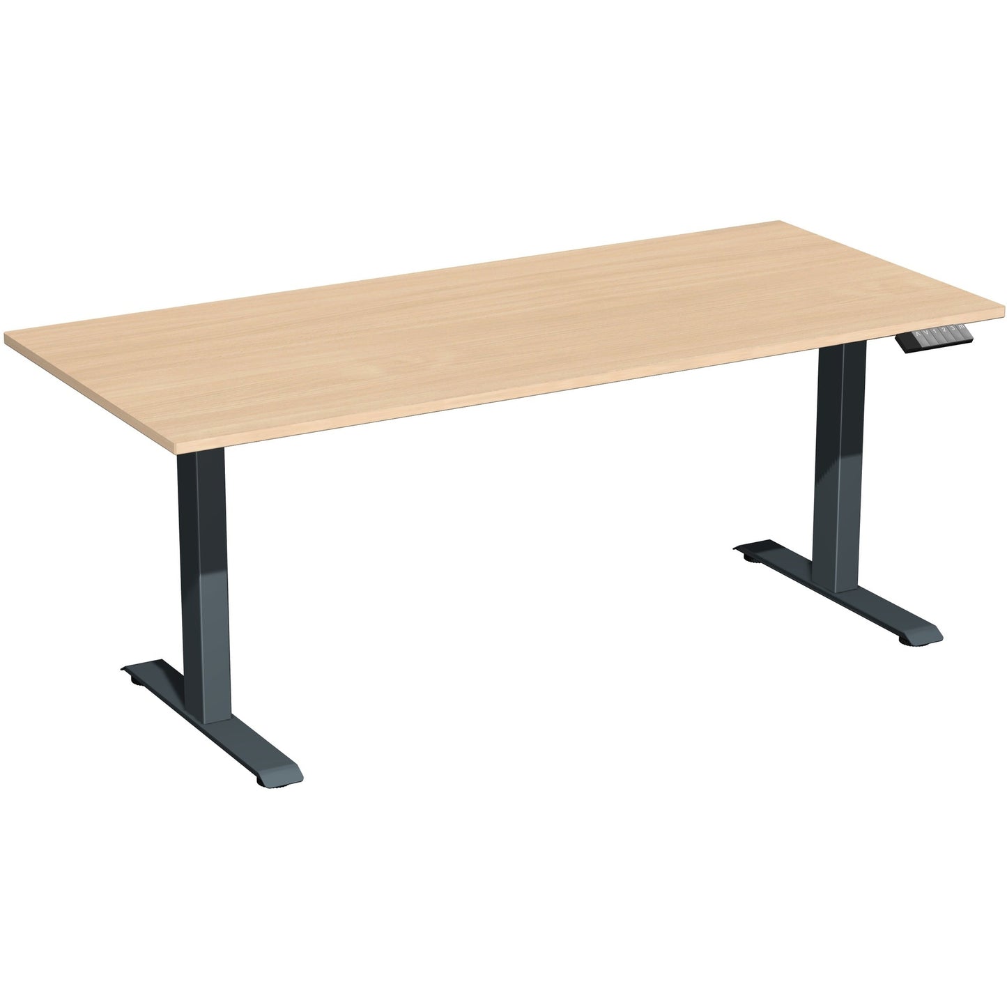 Geramöbel Schreibtisch Elevate Plus Maße: 1.800 x 630-1.280 x 800 mm (B x H x T) Dreischicht-Feinspan, melaminharzbeschichtet buche