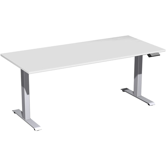 Geramöbel Schreibtisch Elevate Plus Maße: 1.800 x 630-1.280 x 800 mm (B x H x T) Dreischicht-Feinspan, melaminharzbeschichtet lichtgrau