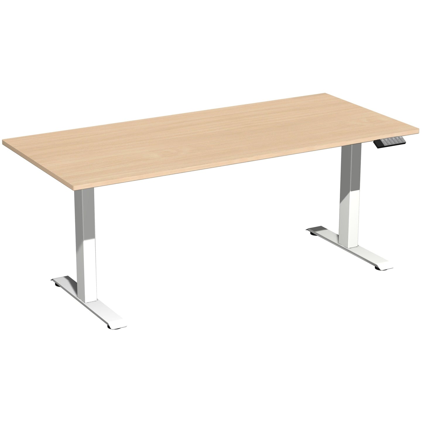 Geramöbel Schreibtisch Elevate Plus Maße: 1.800 x 630-1.280 x 800 mm (B x H x T) Dreischicht-Feinspan, melaminharzbeschichtet buche