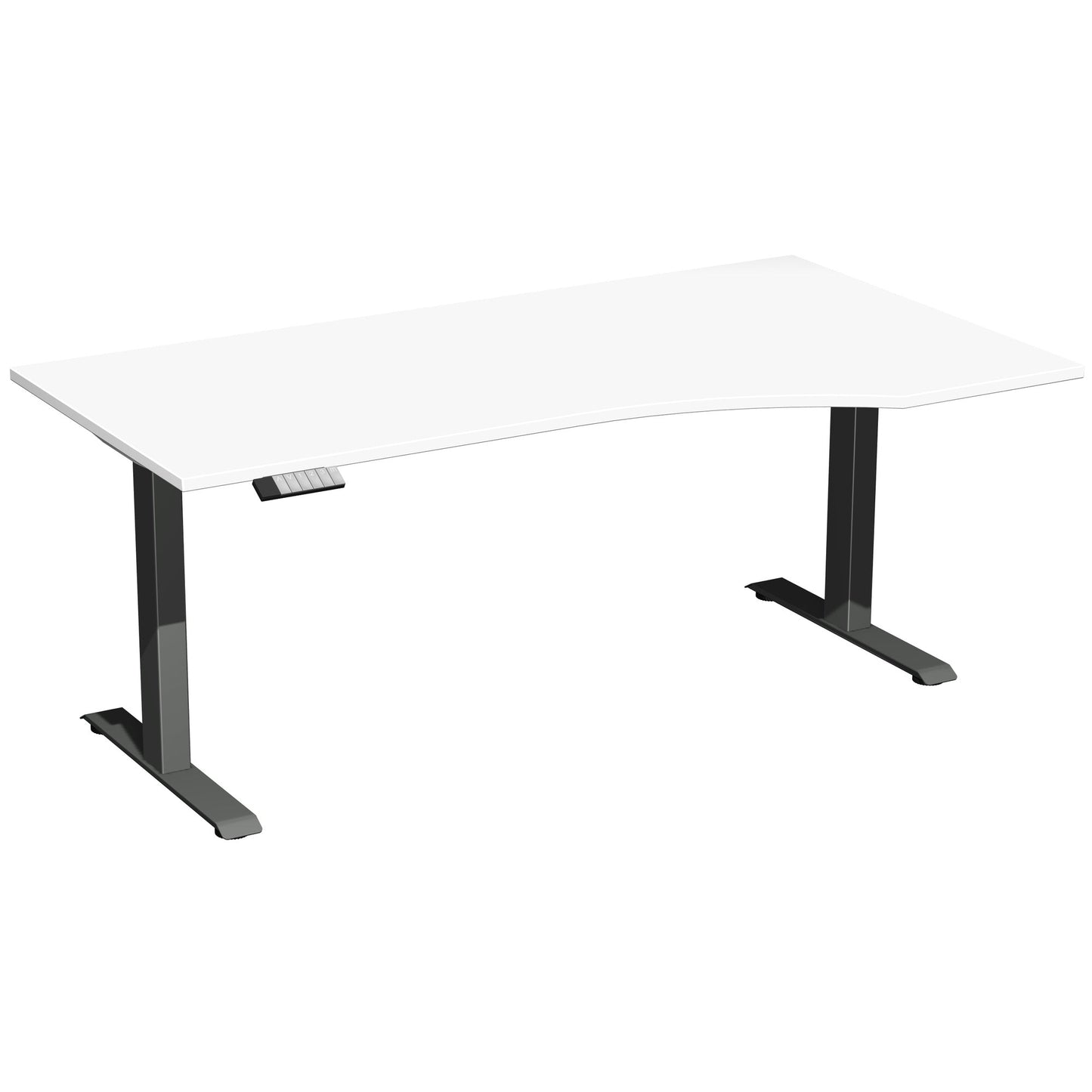 Geramöbel Schreibtisch Elevate Plus Maße: 1.800 x 630-1.280 x 1.000 mm (B x H x T) Dreischicht-Feinspan, melaminharzbeschichtet weiß