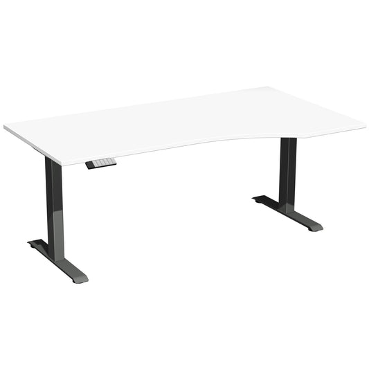 Geramöbel Schreibtisch Elevate Plus Maße: 1.800 x 630-1.280 x 1.000 mm (B x H x T) Dreischicht-Feinspan, melaminharzbeschichtet weiß