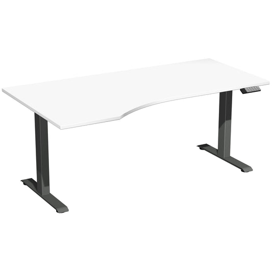 Geramöbel Schreibtisch Elevate Plus Maße: 1.800 x 630-1.280 x 1.000 mm (B x H x T) Dreischicht-Feinspan, melaminharzbeschichtet weiß