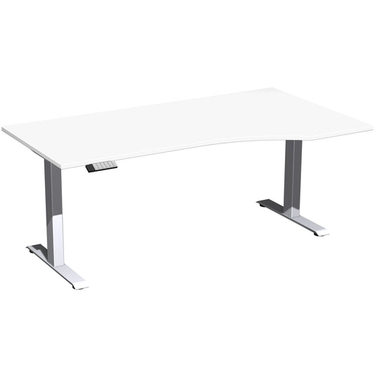 Geramöbel Schreibtisch Elevate Basic Maße: 1.800 x 730-1.230 x 1.000 mm (B x H x T) Dreischicht-Feinspan, melaminharzbeschichtet weiß