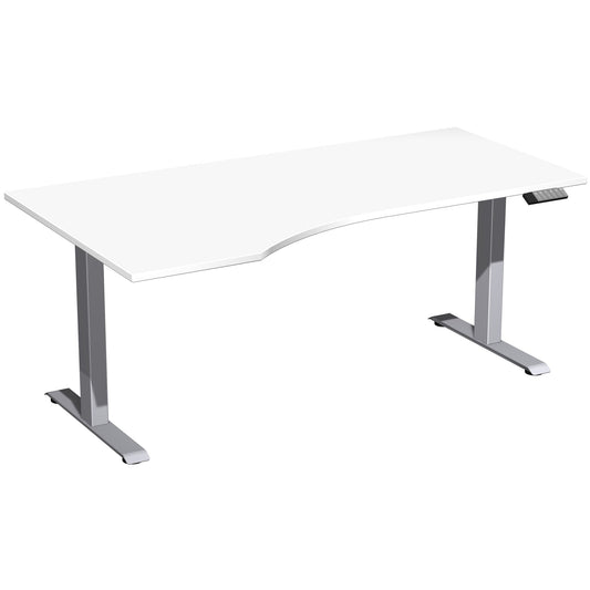 Geramöbel Schreibtisch Elevate Plus Maße: 1.800 x 630-1.280 x 1.000 mm (B x H x T) Dreischicht-Feinspan, melaminharzbeschichtet weiß