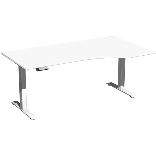 Geramöbel Schreibtisch Elevate Plus Maße: 1.800 x 630-1.280 x 1.000 mm (B x H x T) Dreischicht-Feinspan, melaminharzbeschichtet weiß