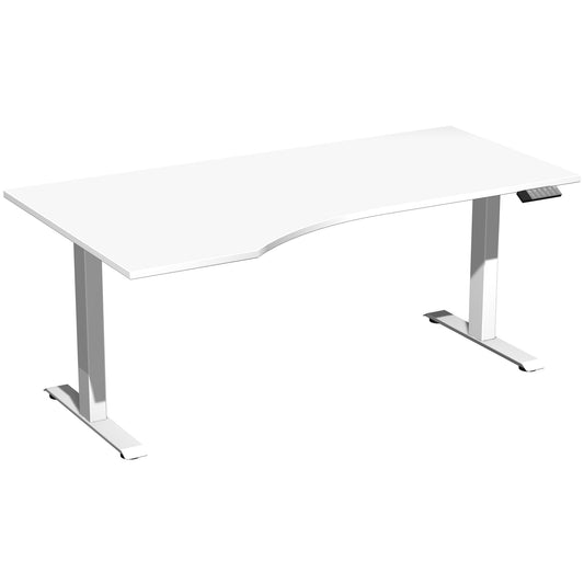 Geramöbel Schreibtisch Elevate Plus Maße: 1.800 x 630-1.280 x 1.000 mm (B x H x T) Dreischicht-Feinspan, melaminharzbeschichtet weiß