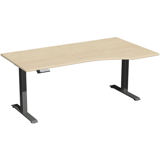 Geramöbel Schreibtisch Elevate Plus Maße: 1.800 x 630-1.280 x 1.000 mm (B x H x T) Dreischicht-Feinspan, melaminharzbeschichtet ahorn