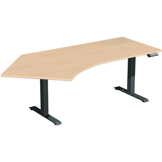 Geramöbel Schreibtisch Elevate Plus Maße: 2.166 x 630-1.280 x 1.130 mm (B x H x T) Dreischicht-Feinspan, melaminharzbeschichtet buche