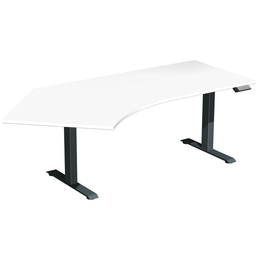 Geramöbel Schreibtisch Elevate Basic Maße: 2.166 x 730-1.230 x 1.130 mm (B x H x T) Dreischicht-Feinspan, melaminharzbeschichtet weiß