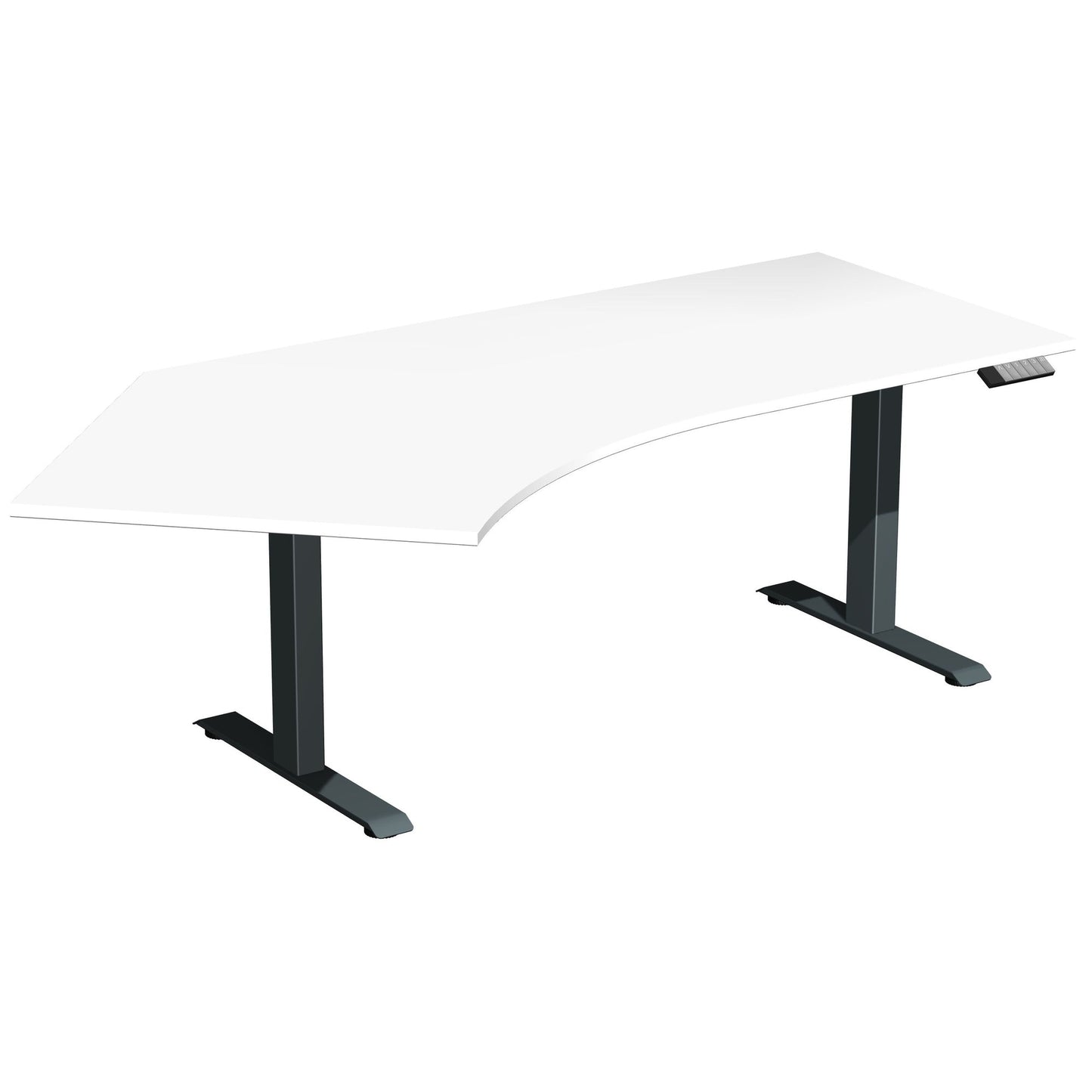 Geramöbel Schreibtisch Elevate Plus Maße: 2.166 x 630-1.280 x 1.130 mm (B x H x T) Dreischicht-Feinspan, melaminharzbeschichtet weiß