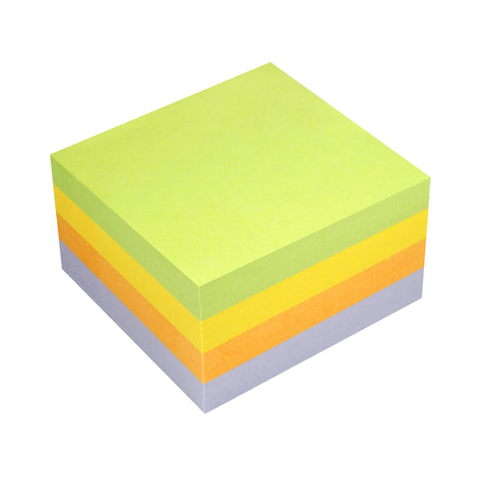 Soennecken Haftnotizwürfel 75 x 75 mm (B x H) limonengrün, rapsgelb, orange, violett 400 Bl.