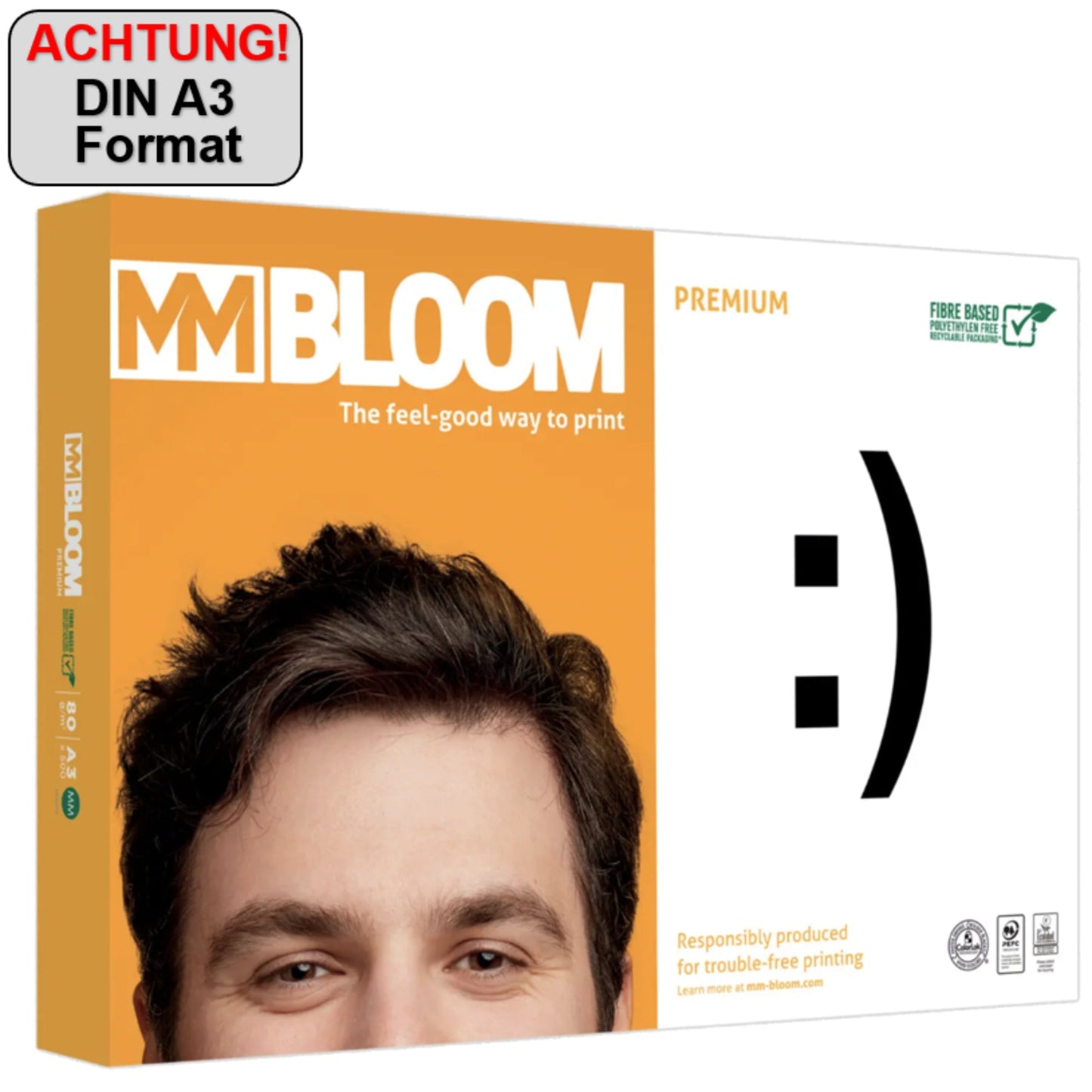 MM BLOOM Kopierpapier Premium DIN A3 80g/m² weiß 500 Bl./Pack.