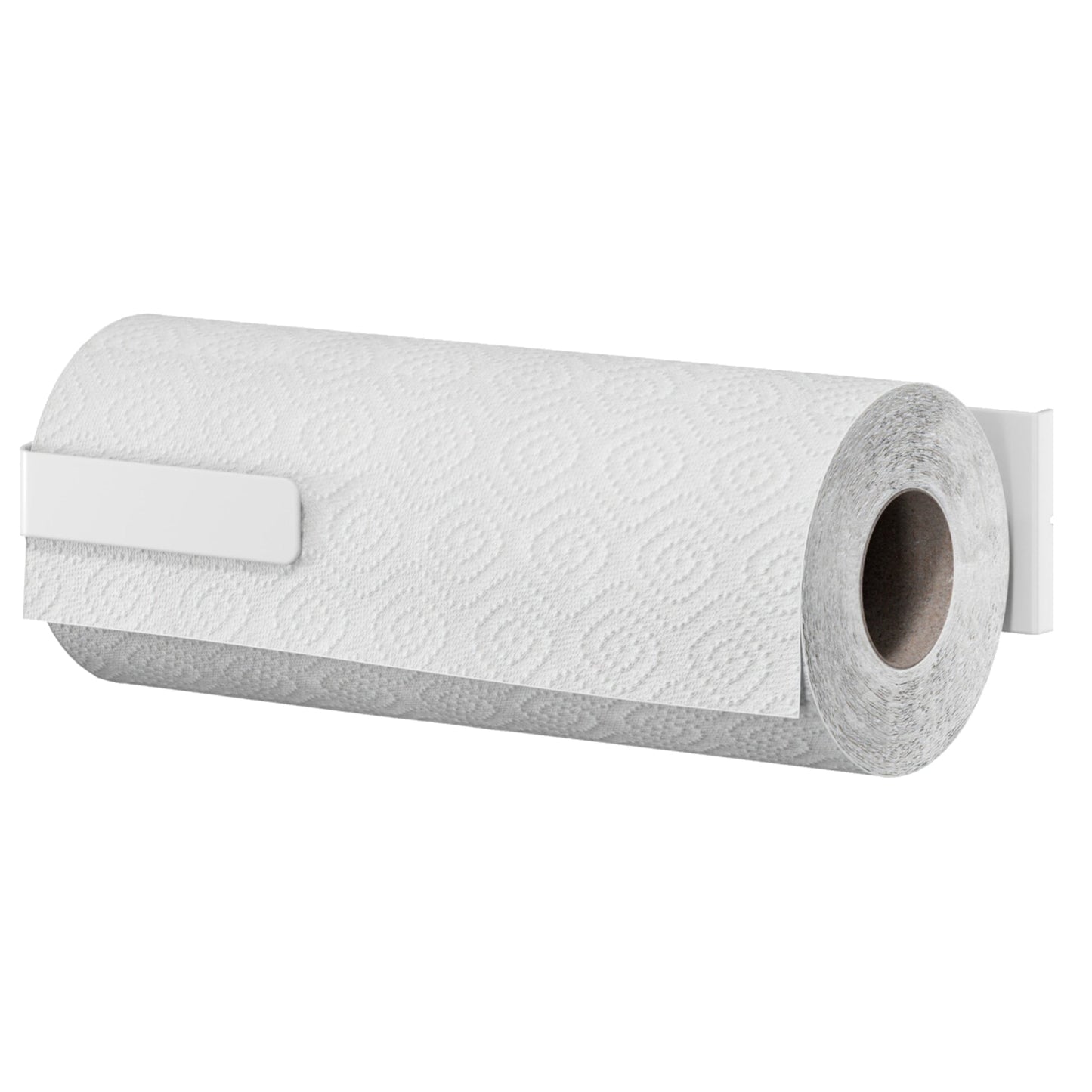 tesa® Küchenrollenhalter KITCHEN 14,5 x 6 x 26,5 cm (B x H x L) inkl. je 1 x Einzeladapter, Halter für horizontale Anwendung, tesa® Power.Kit Adapter, tesa® Klebeapplikator, Anleitung, Wasserwaage, Rändelmutter Metall Farbe: weiß