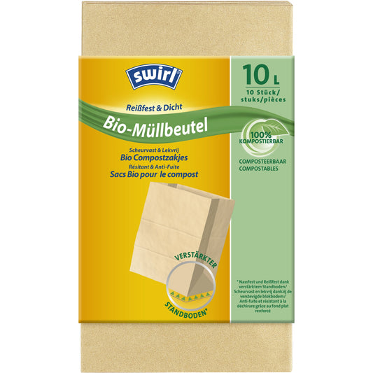 Swirl Müllbeutel Bio 20 x 28 x 15 cm (B x H x T) 10l Papier braun 10 St./Pack.