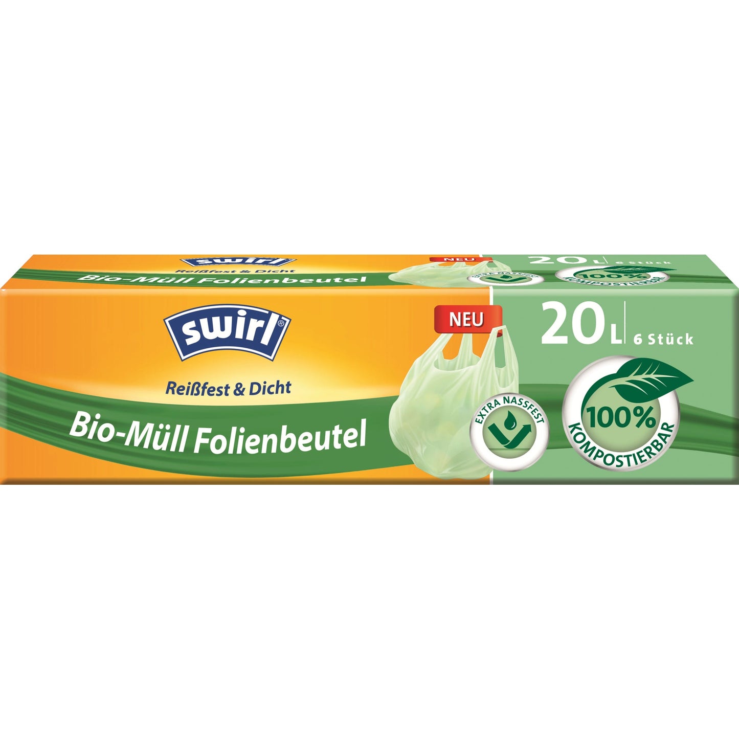 Swirl Müllbeutel Bio 48 x 60 cm (B x H) 20l Folie grün 6 St./Pack.