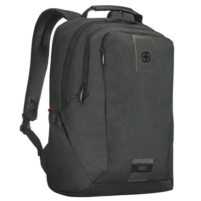 Wenger Notebookrucksack MX ECO Professional Reißverschluss SmartOrg Organizer zur Aufbewahrung von Kabeln, Ladegeräten und Visitenkarten, erweiterbare versteckte Seitentaschen PET, recycelt grau