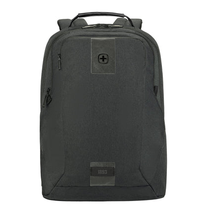 Wenger Notebookrucksack MX ECO Professional Reißverschluss SmartOrg Organizer zur Aufbewahrung von Kabeln, Ladegeräten und Visitenkarten, erweiterbare versteckte Seitentaschen PET, recycelt grau