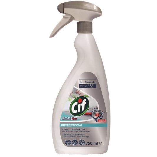 CIF Desinfektionsreiniger Alcohol Plus Professional begrenzt viruzid, viruzid (BVDV), viruzid (Vaccinia - Virus), Bakterien, Hefe 7 Sprühflasche Kunststoff 0,75l