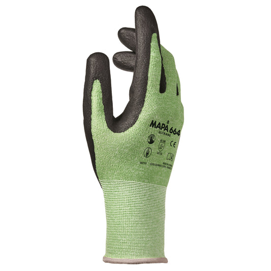 MAPA Arbeitshandschuhe Ultrane 664 8 PET, 100 % recycelt schwarz/grün