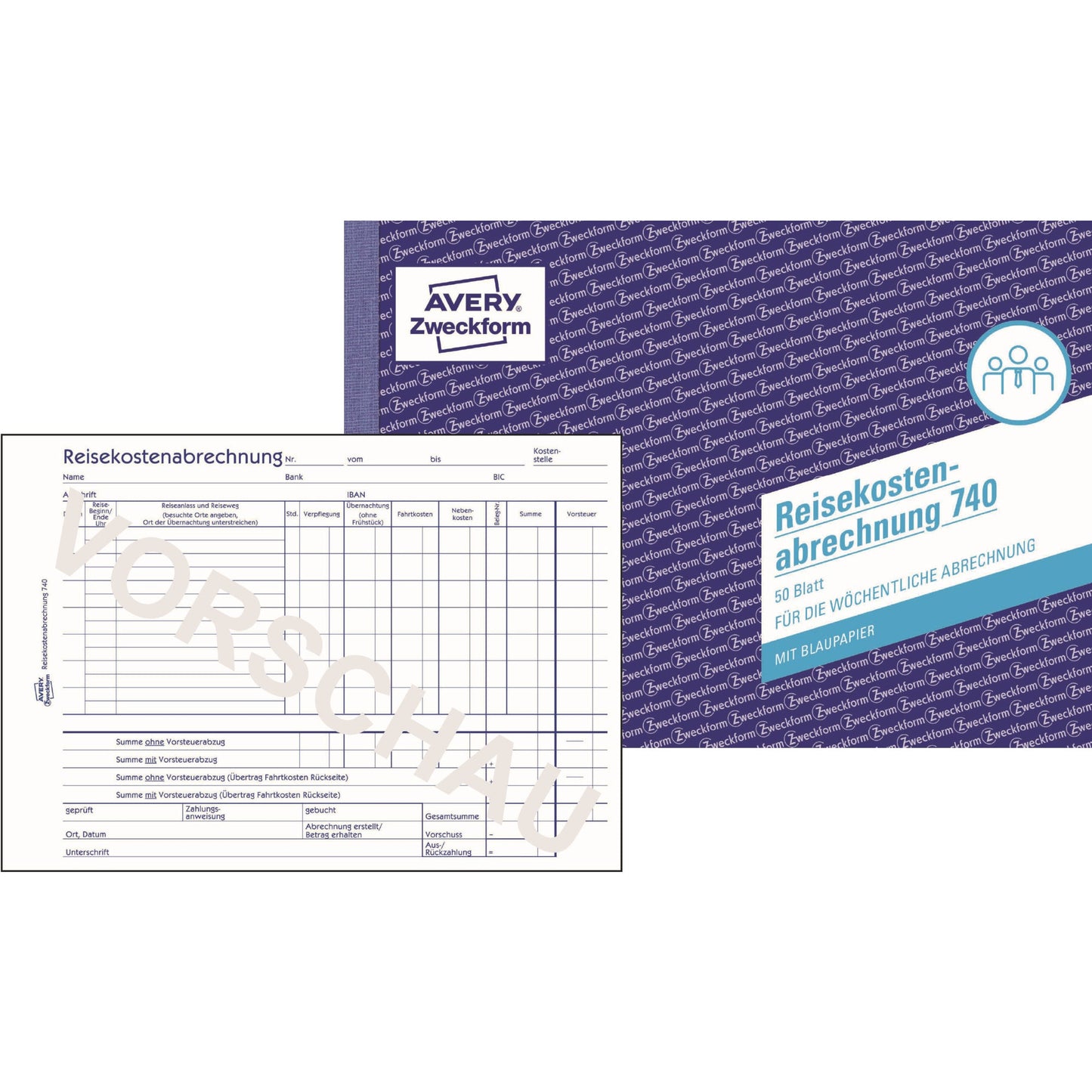 Avery Zweckform Reisekostenabrechnung 740 DIN A5 quer 1 Durchschlag 50 Bl.
